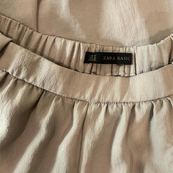 ZARA - LATTE FLOWY TROUSERS - Women's M - Picture 2 of 3